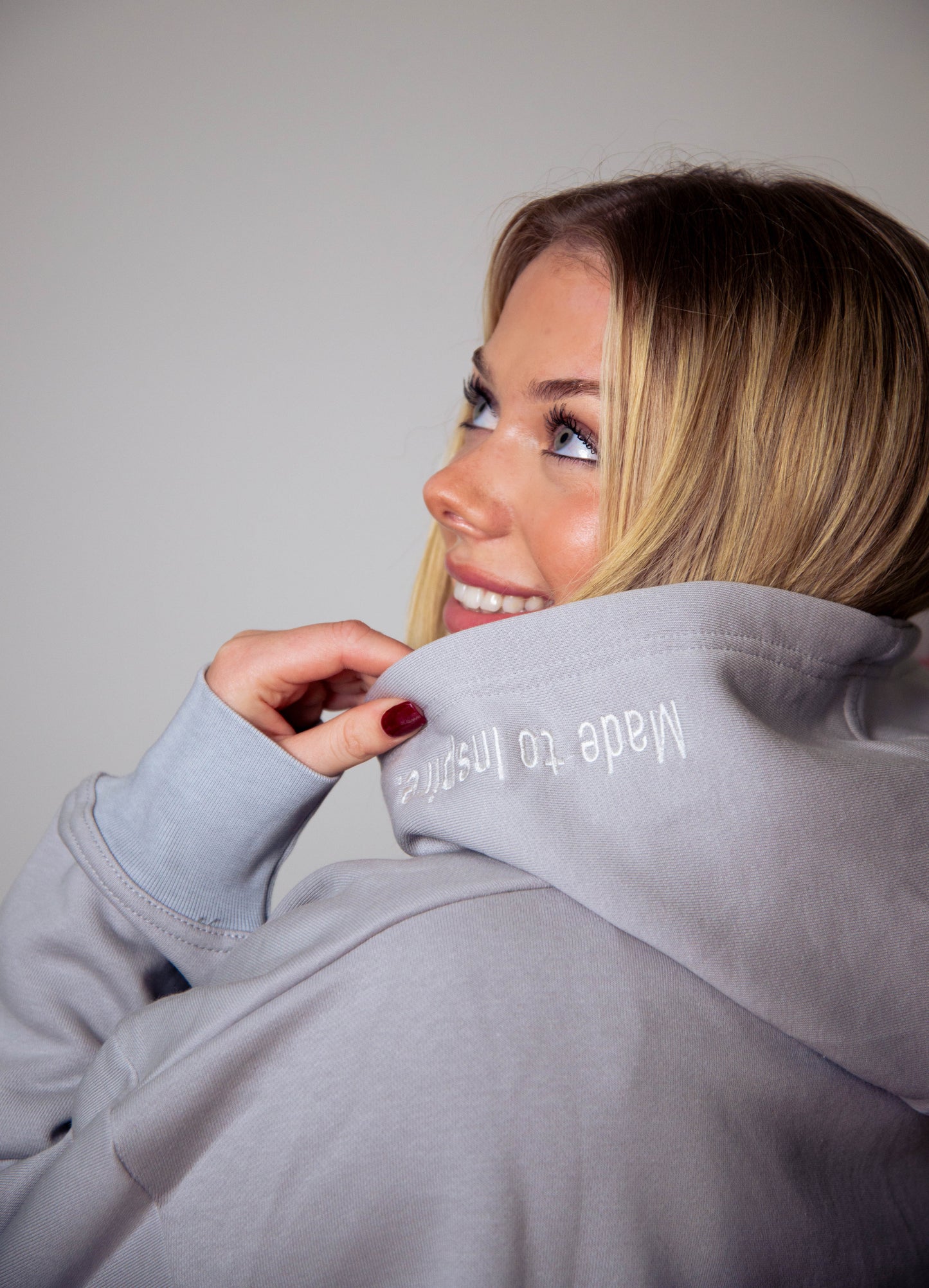 Cozy Motivational Elephant Hoodie-Grey