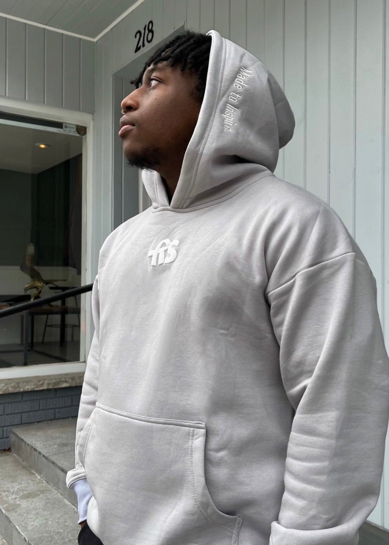 Cozy Motivational Elephant Hoodie-Grey